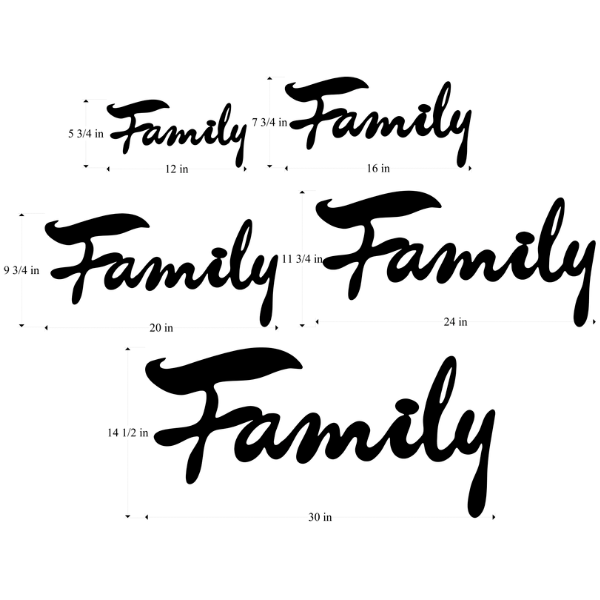 Family Wall Word - 24"W x 11.75"T image
