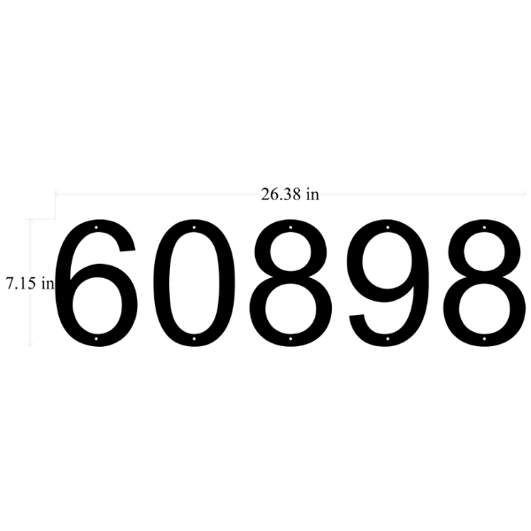 7" Metal House Numbers (Standoff Mount) Font: Arial image 6