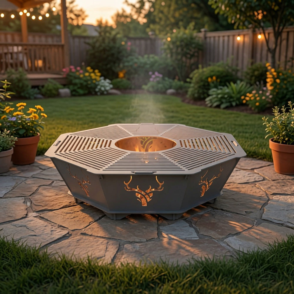 Large Octagon Steel Fire Pit