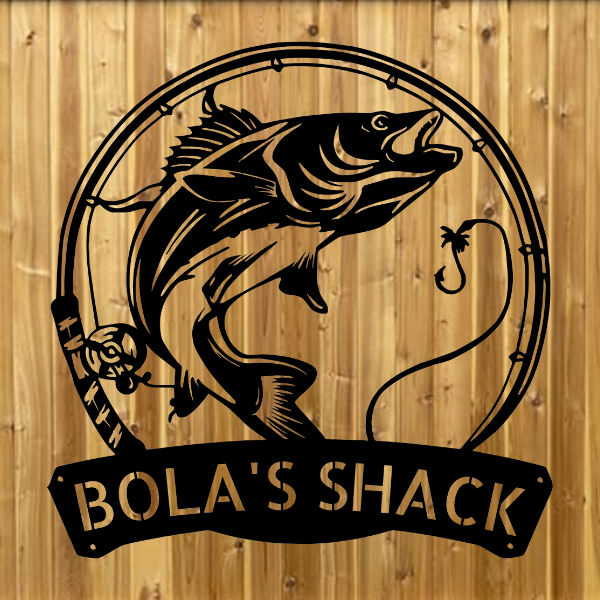 Walleye Chasing Hook With Name image 1