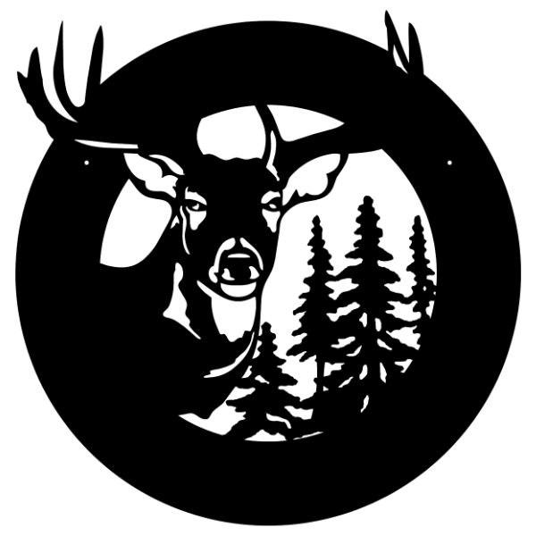Large Deer With Trees & Name image 3