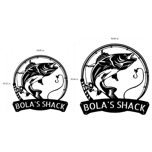 Walleye Chasing Hook With Name - 24 x 24 inches image