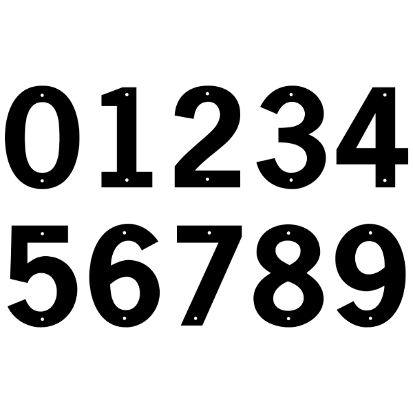 8" Metal House Numbers Bold (Screw Mount) Font 3newgotb image 0