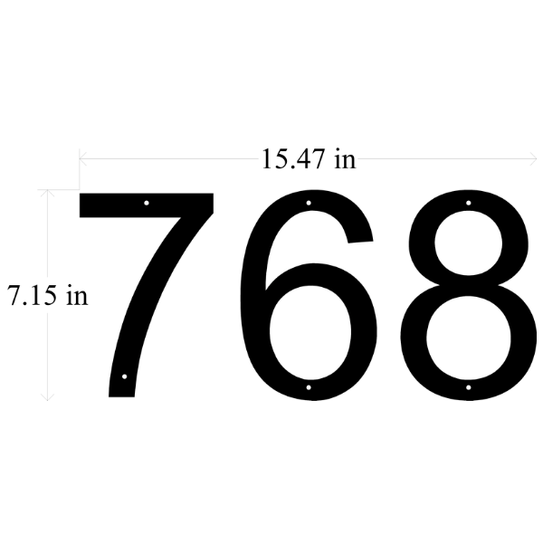 7" Metal House Numbers (Standoff Mount) Font: Arial image 4