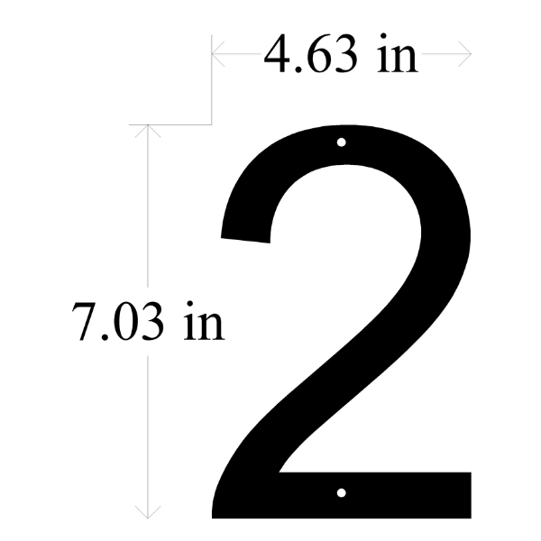 7" Metal House Numbers (Standoff Mount) Font: Arial - 1 Number image