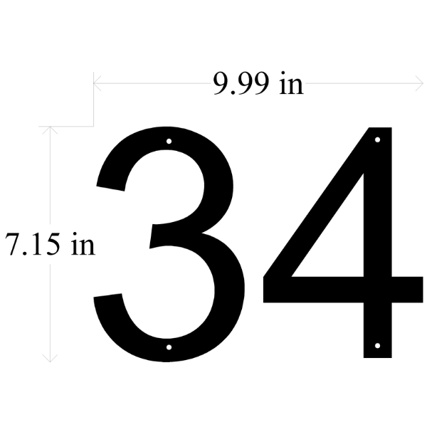 7" Metal House Numbers (Standoff Mount) Font: Arial image 3