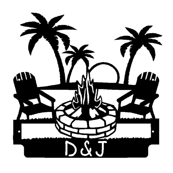 Beach Chairs with Palm Trees image 0