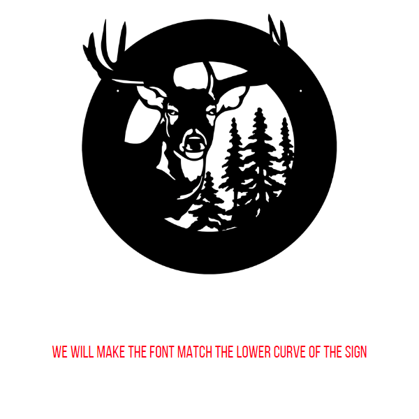 Large Deer With Trees & Name image 2