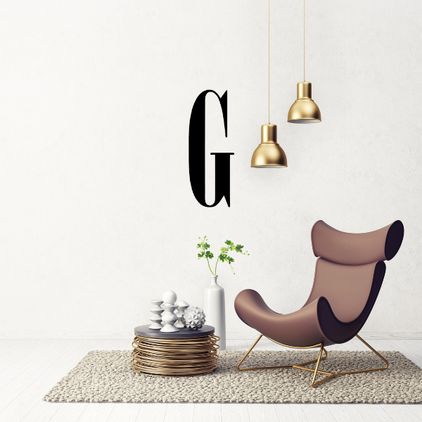 Family Name Letter Onyx Font 12" - G image