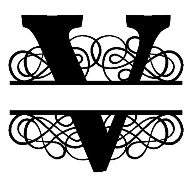 Personalized "V" Split Monogram image 3