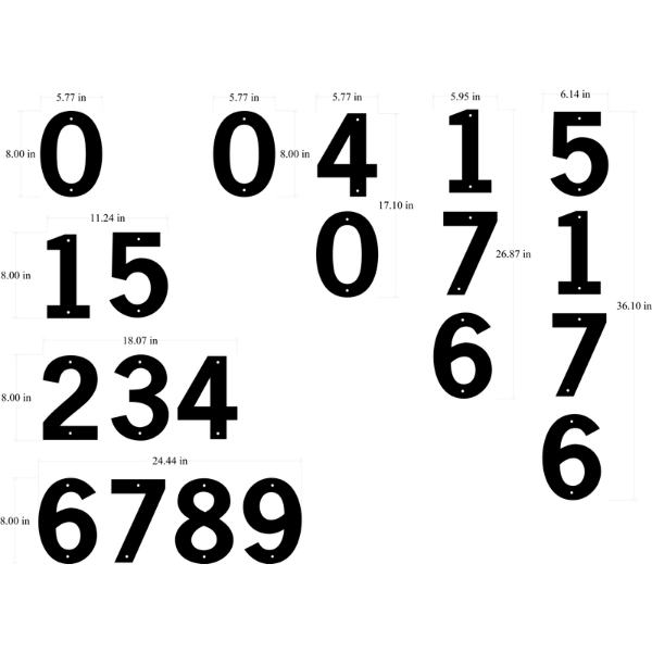 8" Metal House Numbers Bold (Screw Mount) Font 3newgotb image 2
