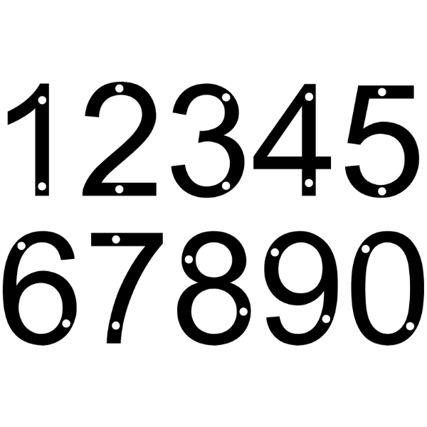 7" Metal House Numbers (Standoff Mount) Font: Arial