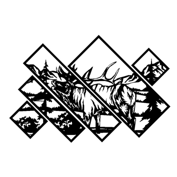 Bull Elk Panel Scene image 0