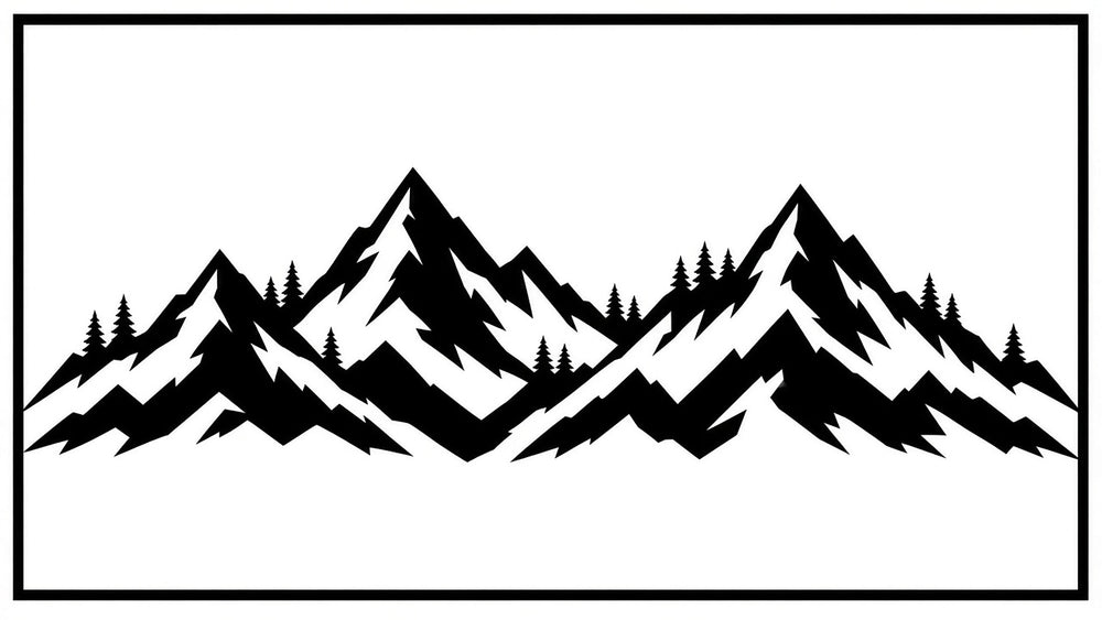 Mountain range laser-cut steel fence topper pattern