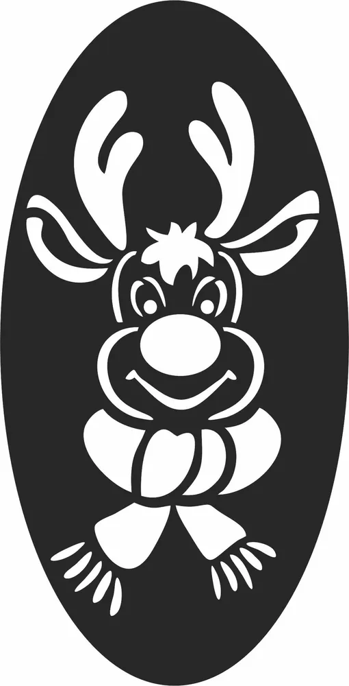 Black and white metal sign design preview — Reindeer Christmas Metal Wall Art