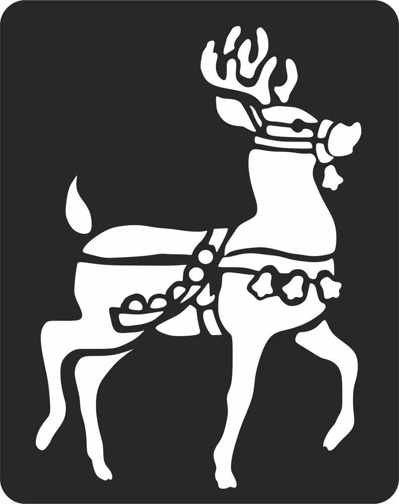 Black and white metal sign design preview — Christmas Reindeer Metal Wall Art