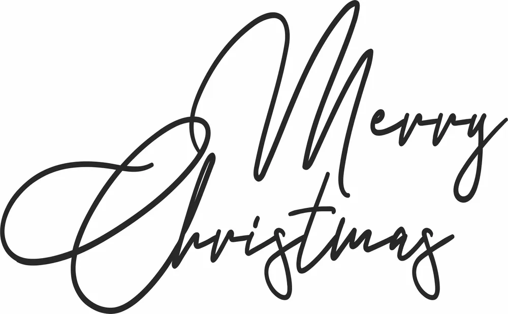 Black and white metal sign design preview — Merry Christmas Calligraphy Metal Sign