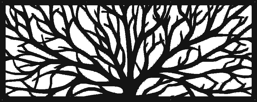 Spreading canopy tree laser-cut steel railing insert pattern