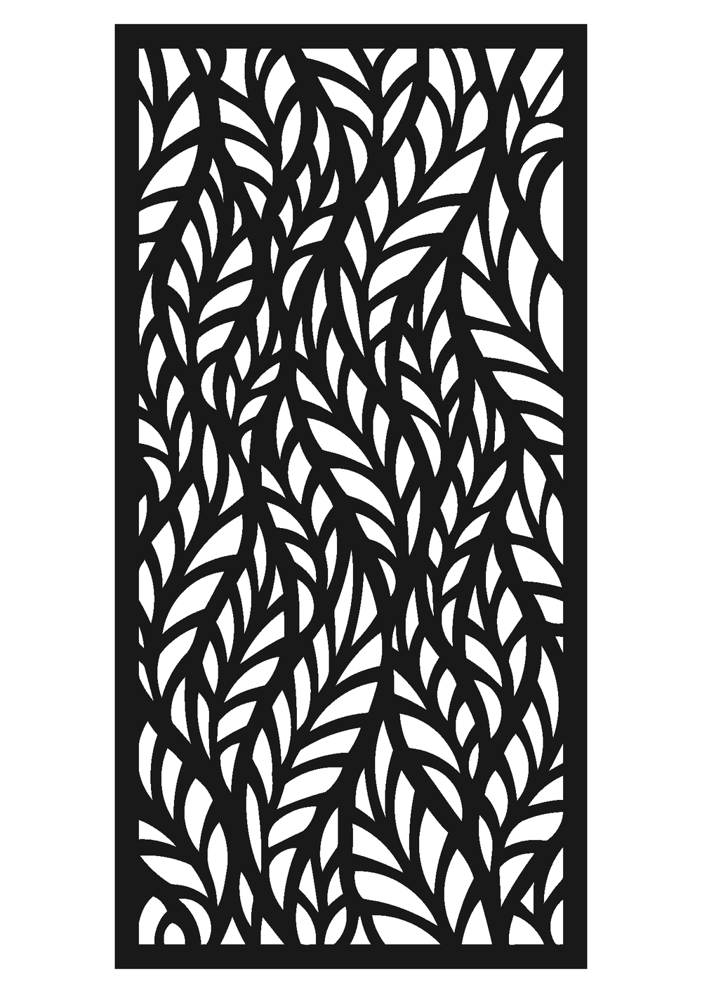 Willow leaf flowing cutout steel privacy panel pattern